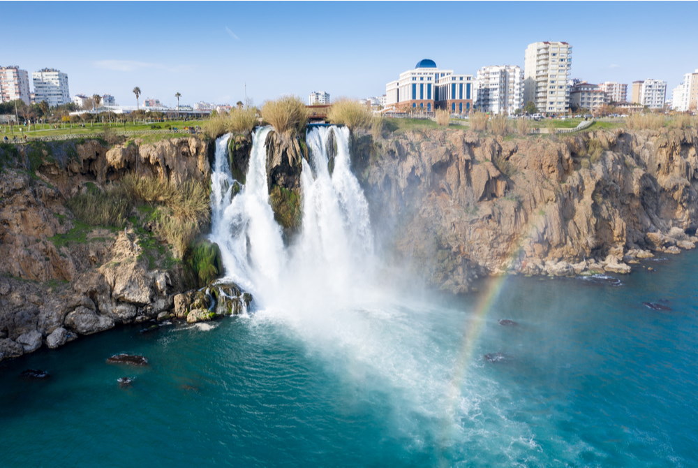 lower düden fall in antalya in turkey