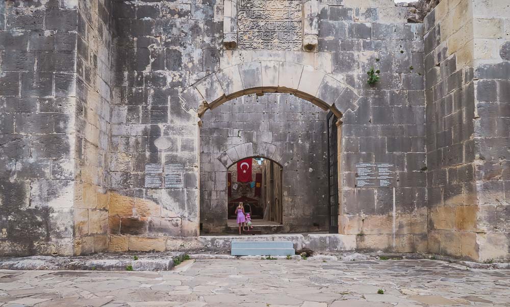 Entrance of Alara Han in Antalya in Turkey