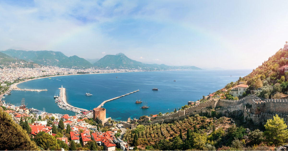 Panoramic view of Alanya in Antalya