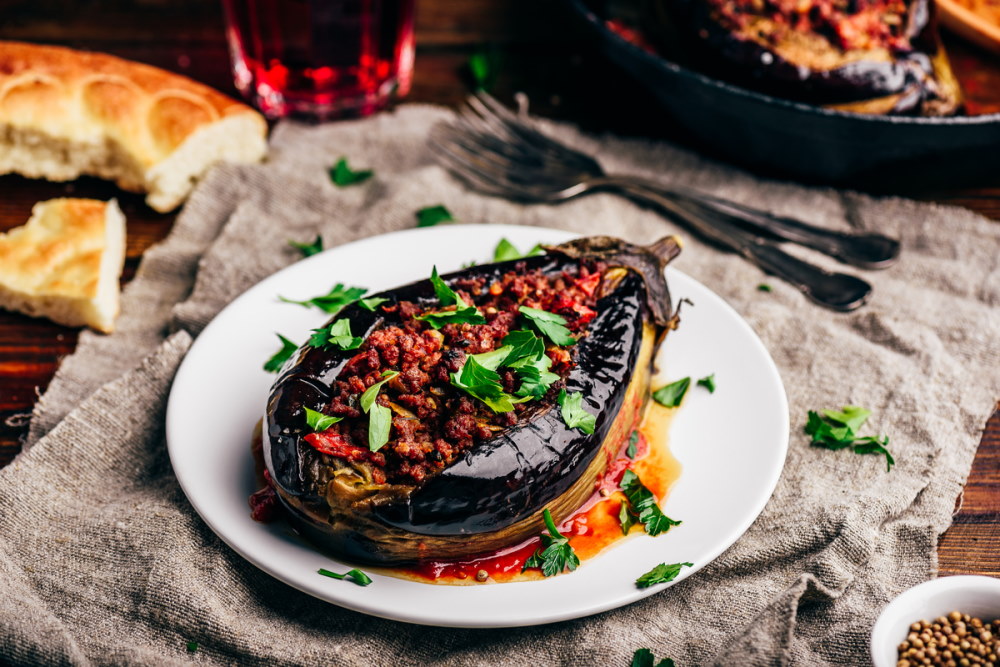 Traditional dish Karniyarik of turkish cuisine