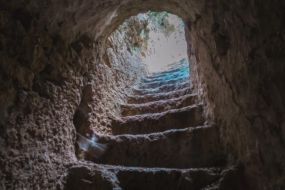 Tunnel to Alara Castle in Antalya in Turkey