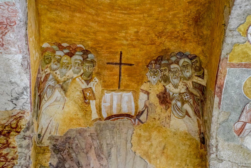 Frescoes in St Nicholaos Church in Demre in Antalya in Turkey