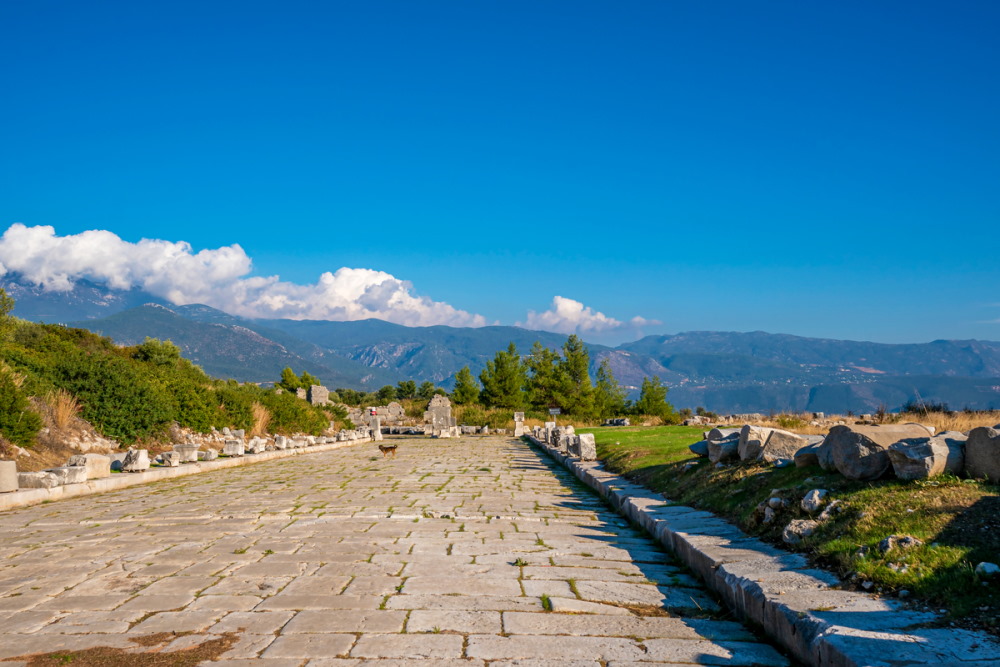 Road to Xanthos in Antalya in Turkey