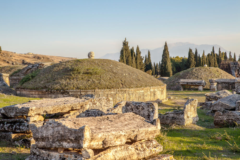 Necropolis in Pamukkale in Turkey