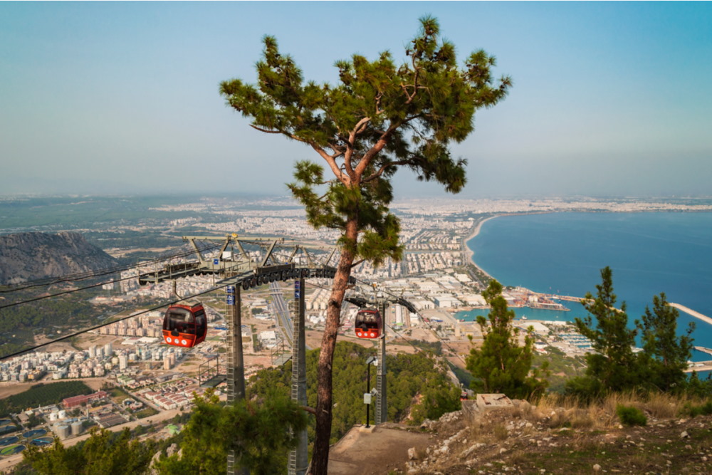 Tünektepe Teleferik in Antalya in Turkey