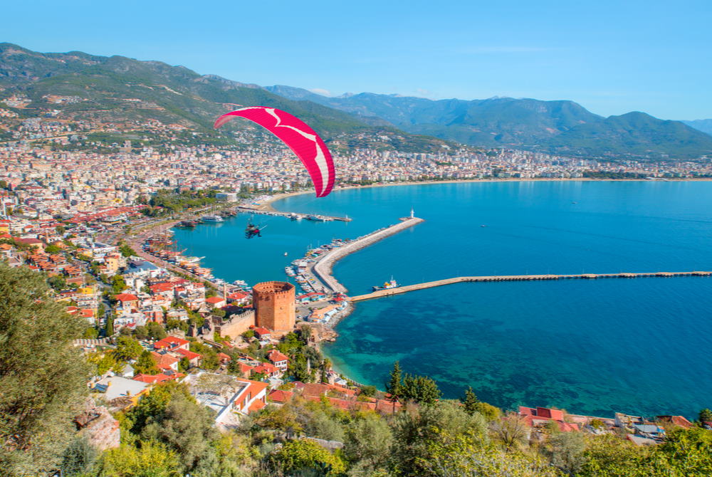 tandem paragliding in Alanya in Turkey