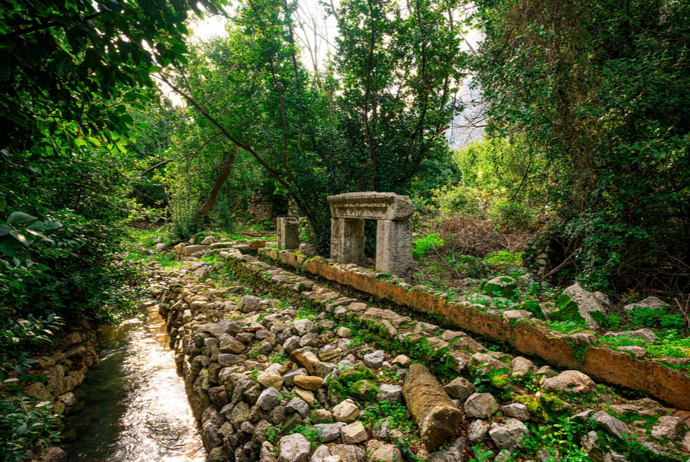 Olympos Ancient Water Channel in Antalya in Turkey