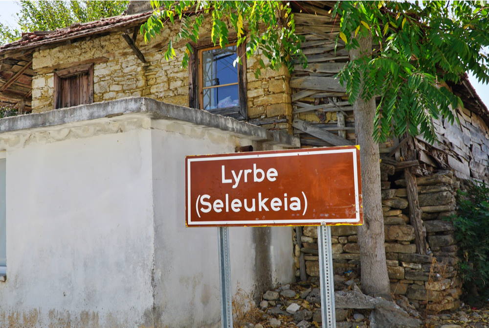 Lybre Ancient City Roadsign in Antalya in Turkey