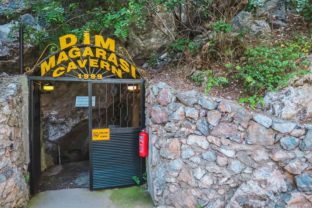 Entrance to Dim Cave in Alanya in Antalya in Turkey