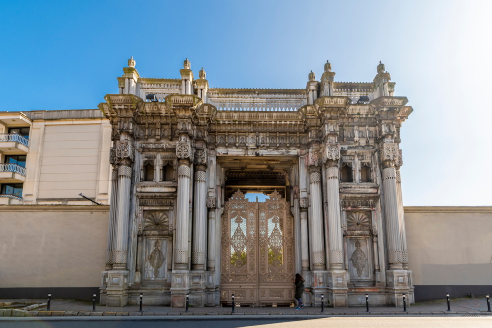 Gate one of Ciragan Palace view in Istanbul