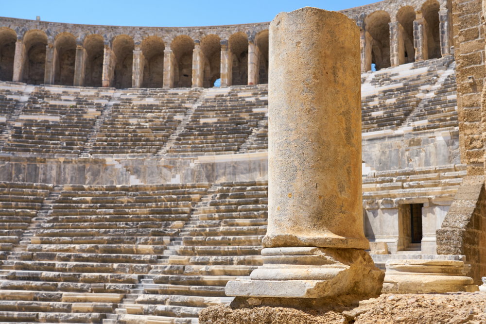 Roman amphitheater Aspendos in Antalya in Turkey