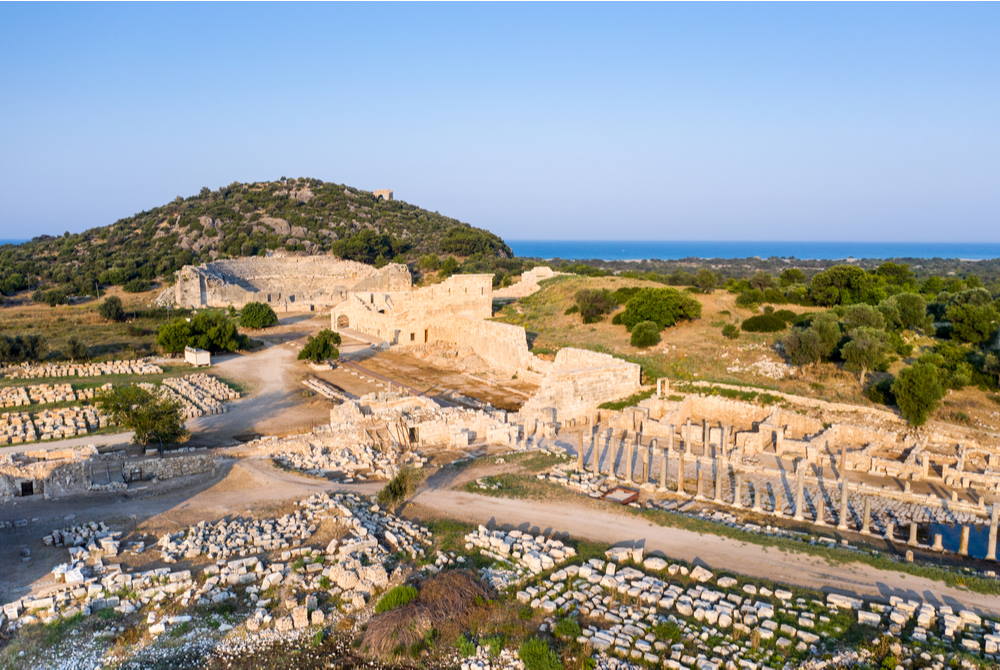 Aerial View of Patara Ancient Site in Antalya in Turkey