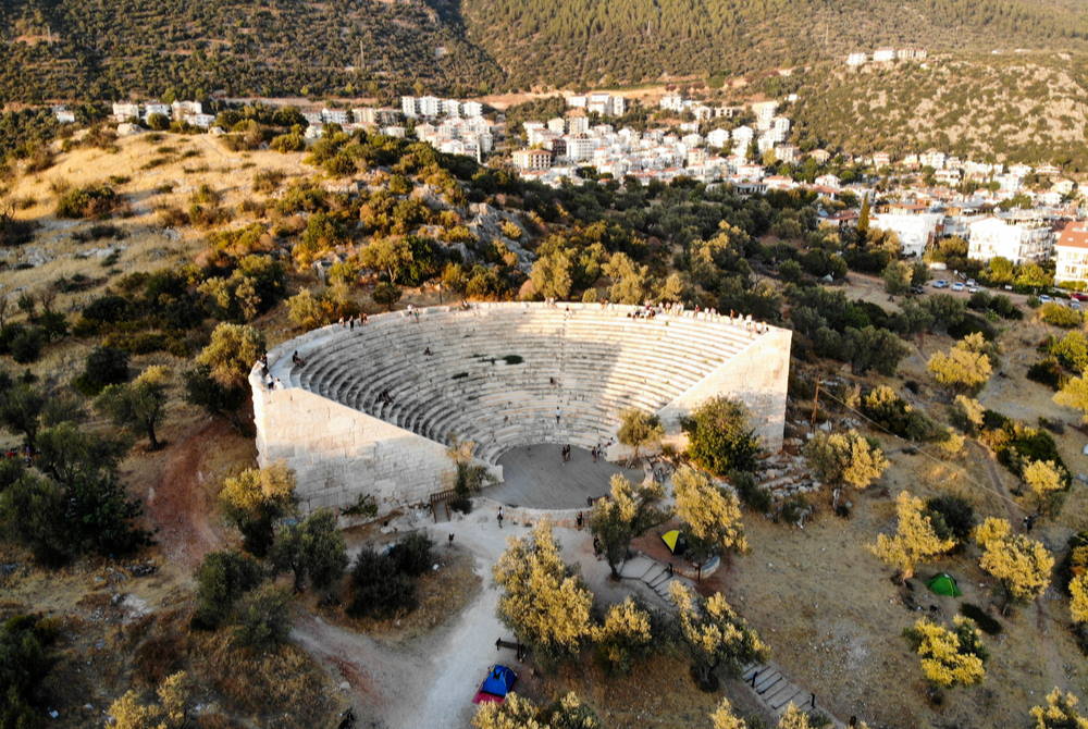 Hellenistic theater in Antiphellos in Kas in Antalya in Turkey