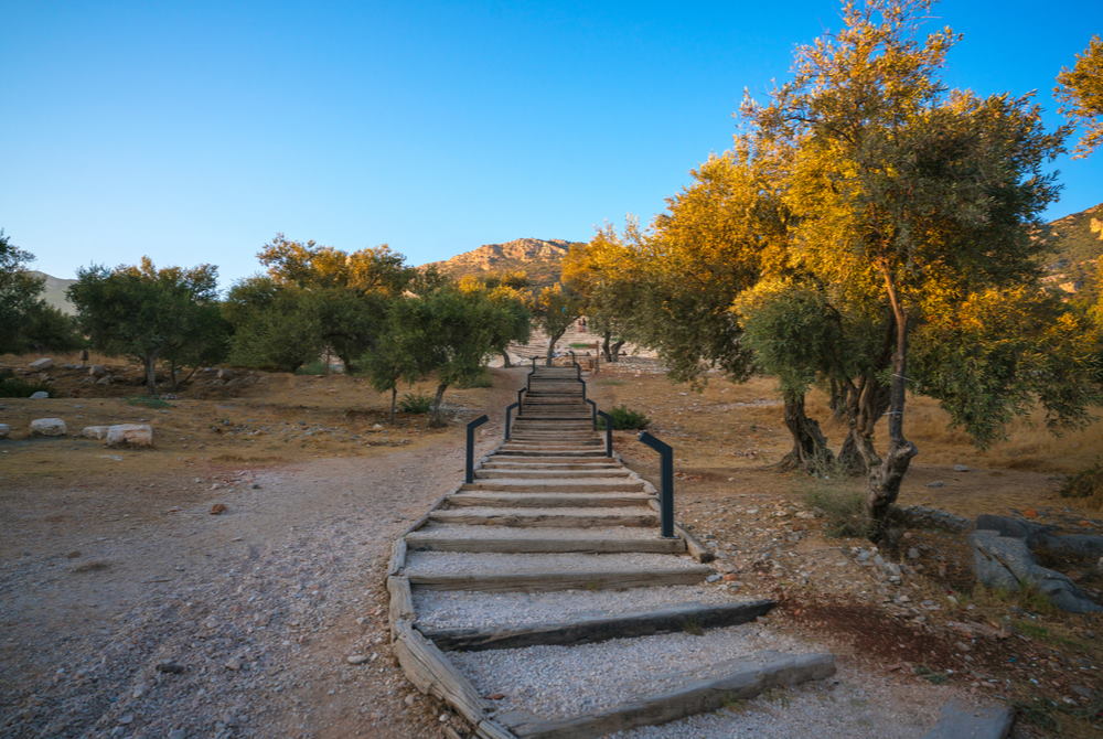 Entrance to Antiphellos Theater in Antalya in Turkey