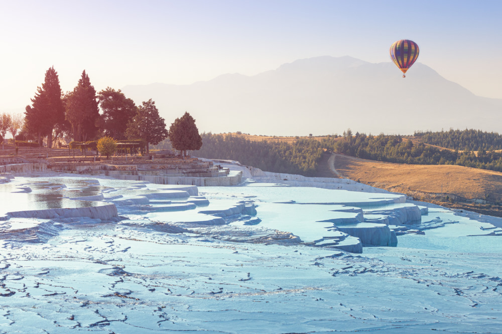 Hot Air Balloon in Pamukkale in Turkey