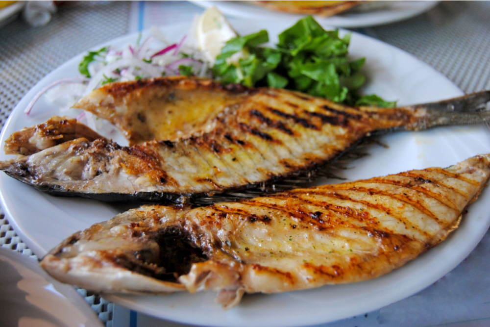 Plate of sea bream fish in Turkey