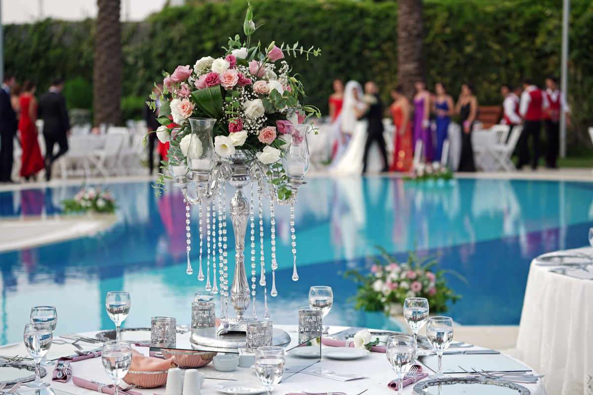 Poolside Wedding in Istanbul Turkey