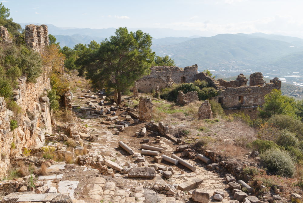 Древний город Сиедра в Алании в Анталии в Турции