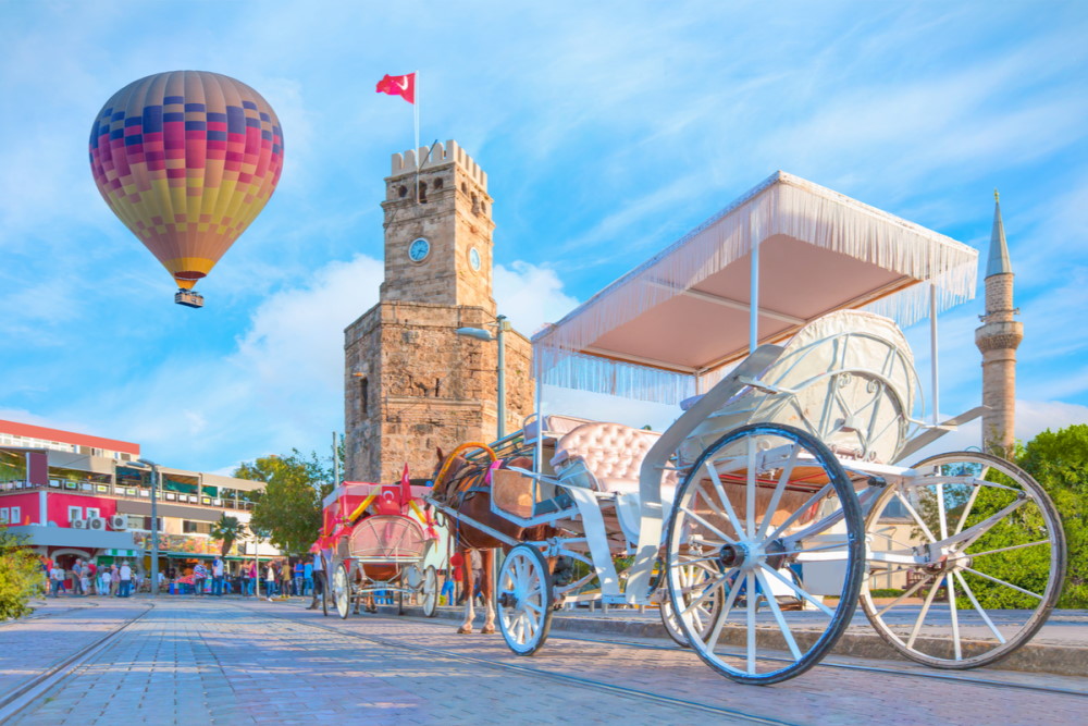 Antalya clock tower at Republic Square