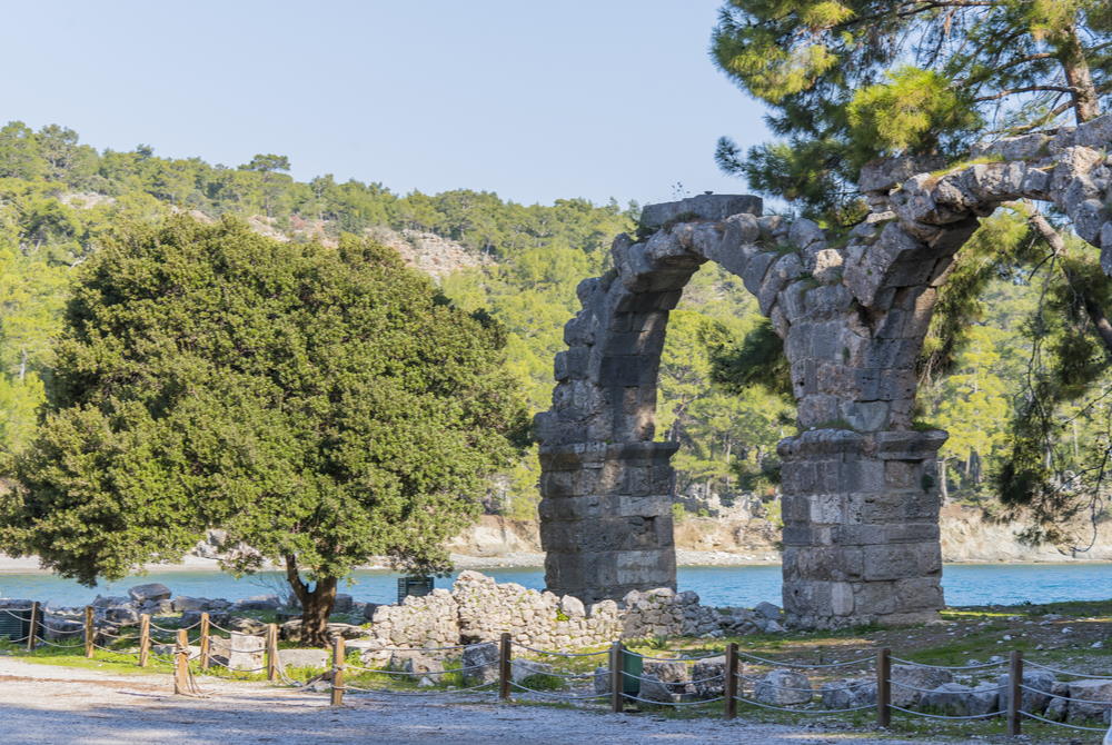 phaselis ruins in antalya in turkey