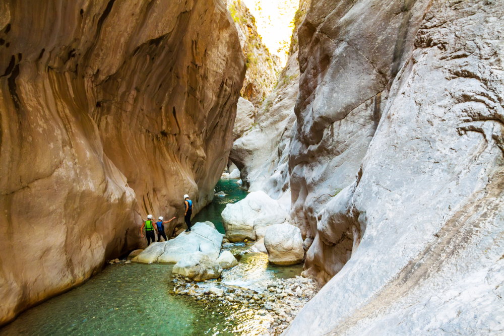 Deep Harmony Canyon in Turkey near Goynuk and tourists