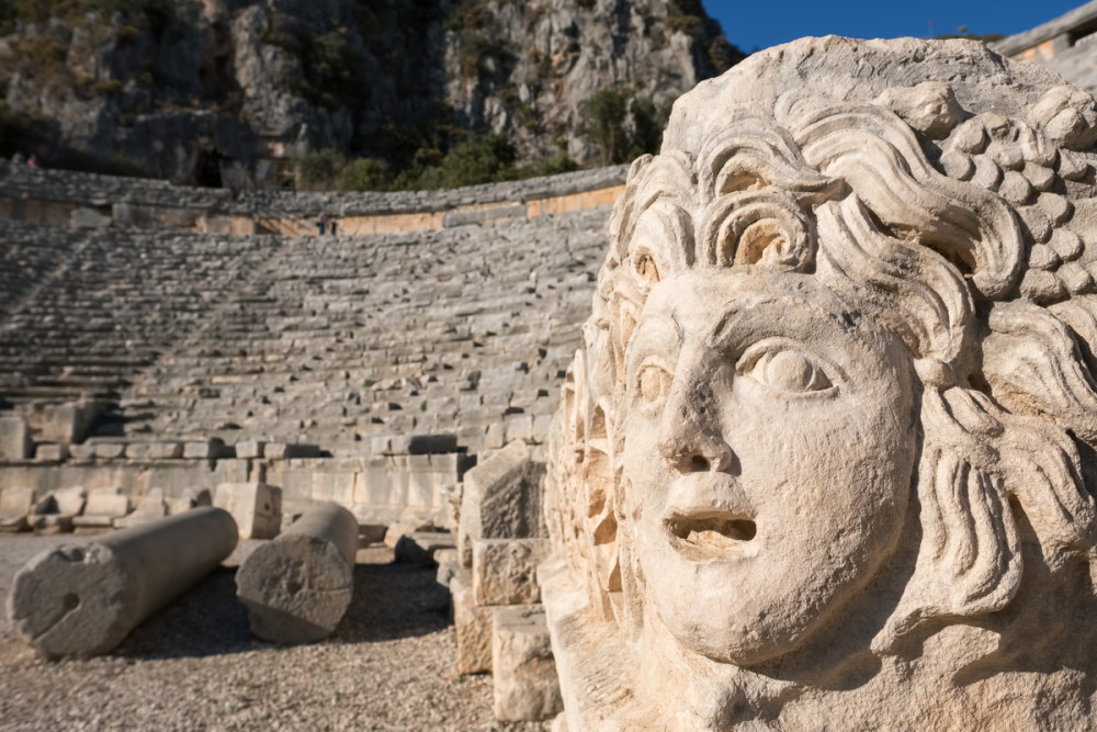 Ruins of the ancient city of Myra in Demre in Antalya in Turkey